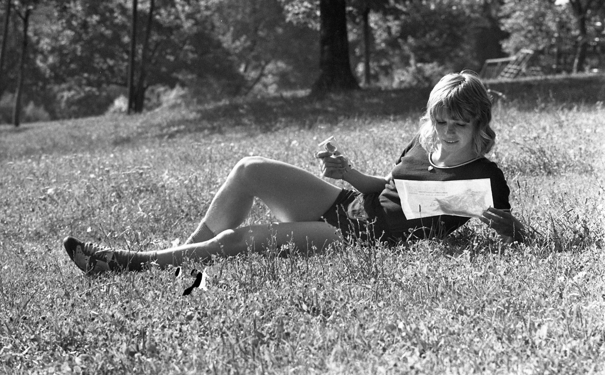 Anna rét. Monspart Sarolta tájfutó világbajnok. 1978. Forrás: Fortepan / Urbán Tamás