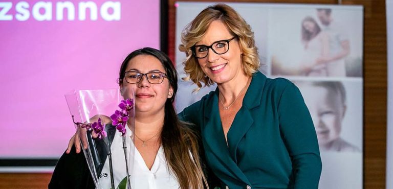 Orosz-Karászi Zsuzsanna a Lélekanya díjátadón.