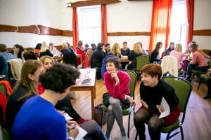 A személyes márkaépítés workshop közönsége a Női Karrierváltó Fesztiválon.